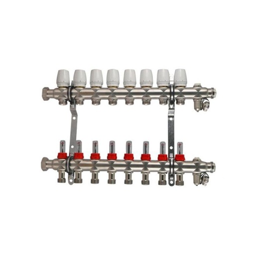Коллектор лат нк 3/4" ВР/НР на 2 вых 1/2" НР с регул клап Пензапромарматура 00422013 